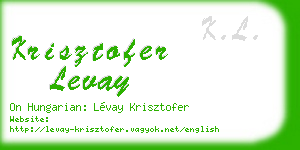 krisztofer levay business card